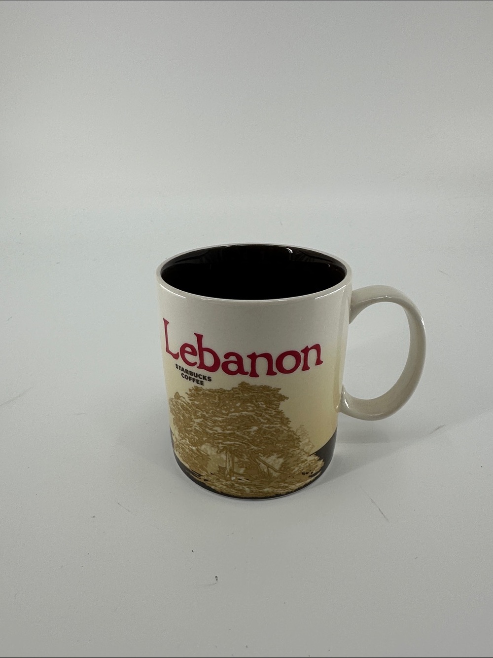 Starbucks Cream and Brown "Lebanon" Ceramic Mug
